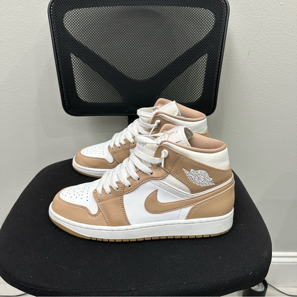 Jordan Athletic Shoes in White and Tan